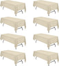 BRILLMAX 8 Pack Beige Tablecloths for 8 Foot Rectangle Tables 60 x 126 Inch - 8ft Rectangular Bulk Linen Polyester Fabric Washable Cloth Cover for Wedding Reception Banquet Birthday Party