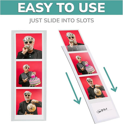 pbf PHOTO BOOTH FRAMES 2x6 Magnetic Picture Frames for Refrigerator | 2 x 6 Clear Magnetic Vinyl Frames for Photo Strips for Fridge (200-Pack)