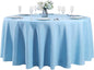 120 inch Round Tablecloth Washable Polyester Table Cloth Decorative Table Cover for Wedding Party Dining Banquet（120 inch,Blue Mist）