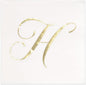 Gift Boutique 100 Gold Monogram Cocktail Napkins Letter H Disposable Paper Pack Elegant Metallic Golden Foil Hand Napkin for Powder Room Wedding Holiday Birthday Party Baby Shower Decorative Towels