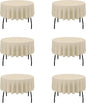 BRILLMAX 6 Pack Beige 70 Inch Round Tablecloths Fit 30" to 54" Tables (8-20" Drop) - Circle Bulk Linen Polyester Fabric Washable Cloth Cover for Wedding Reception Banquet Birthday Party Buffet