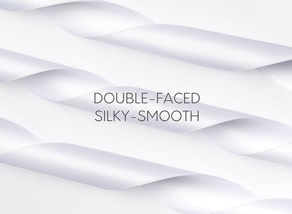 White Satin Ribbon 1-1/2 Inch x 50 Yards Double-Faced Hair Ribbons for Flower Bouquet Wrapping Paper Bows Gift Wedding Invitations Crafts
