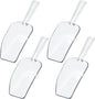 4Pcs Clear Plastic Ice Scoop for Freezer, Mini Candy Popcorn Scoops for Buffet Food Dry Goods, Flour Scoops for Canisters, 7.5 In (Clear)