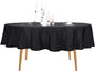 Ascoza 6pack 90 Inch Black Round Tablecloth in Polyester Fabric for Wedding/Banquet/Restaurant/Parties