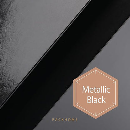 PACKHOME Gift Box 11.5x8x2.5 Inches, Sturdy Shirt Box with Magnetic Lid for Multiple Occasions (Glossy Black)