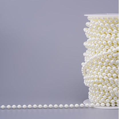 27 Yards/82 Feet Pearl Garland Craft String Pearls, Faux Pearl for Wedding Party Decoration, Christmas Tree Decorations and DIY Crafts (Ivory, 6 mm 82 Feet)