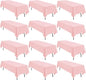 12 Pack 60 x 102 Inch Rectangle Tablecloth Pink Polyester Tablecloth for 6 Feet Rectangle Tables,Washable Fabric Table Cloth for Wedding Dining Table Buffet Parties Camping