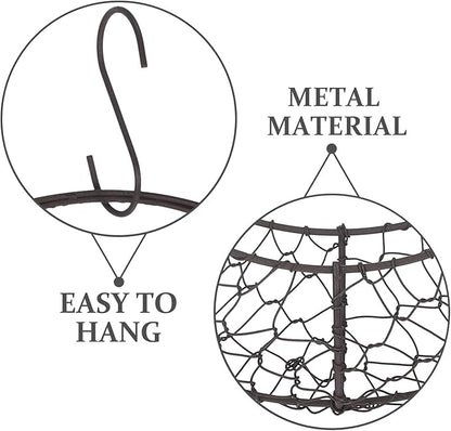 Air Plants Holders Wire Wreath Frame Hanger, 11 inch Moon Shape Wreath Form Hanging Plant Holder Metal Hanging Orchid Planter Plant Basket Holder, Succulent Wire Wreath Frame with Hook (Pack of 2)