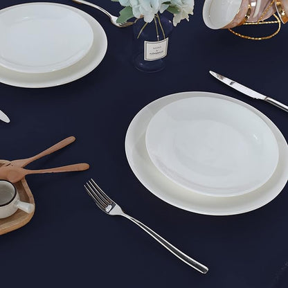 Fitable Rectangle Tablecloth Stain and Wrinkle Resistant Washable Polyester Table Cloth for Buffet Parties and Camping (60x84 inch, Navy Blue)