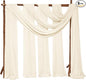 6 Panels Ivory Wedding Arch Drapery 28" x 20Ft Wedding Arch Draping Fabric Chiffon Fabric Drape Sheer Backdrop Curtain for Weddings Party Swag Ceremony Birthday Arbor Drapery Reception Ceiling Décor