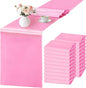 SHEJIZE 20 Pack Pink Satin Table Runner 12x108 Inches Long, Bright Silky Smooth Satin Table Runner Table Decor for Wedding Banquet Christmas Prom Event Birthday Party