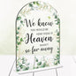 Wedding Memorial Sign，Heaven Wasn't So Far Away Sign，Wedding Supplies 5x7 Inch, Wedding Decor Loving Memory Sign for Ceremony And Reception，Arch Acrylic Table Signs for Anniversary, Event ((Foliage)
