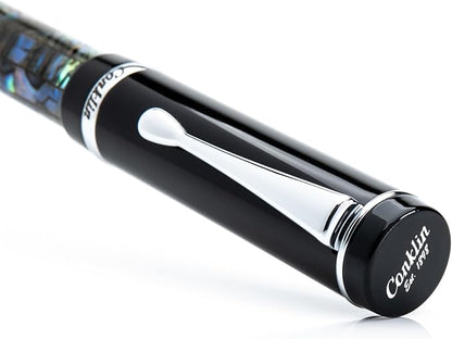 Conklin Duragraph Fountain Pen Abalone Nights - Medium Nib, Elegant Writing Instrument with Exquisite Abalone Finish