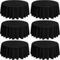 6 Pack Round Tablecloths - 90 Inch, Black Polyester Table Cover for Round Table, Stain and Wrinkle Resistant Washable Fabric Tablecloth, Polyester Tablecloth for Wedding Banquet Parties