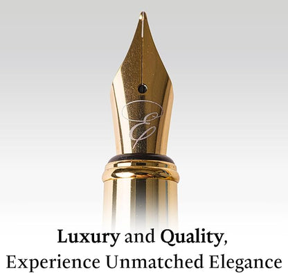 Ellington Pens Elegant Wood Fountain Pen Set – Includes Wooden Pen Box, Ink Converter, 6 Ink Cartridges, and Gift Box – Writing, Calligraphy