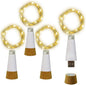 NeoJoy Wine Cork Lights, Rechargeable Bottle Fairy String Lights with 15 LED for DIY Artificial Parties Centerpiece Bedroom Decoration Gift (Warm White, 4PCS)
