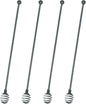 Coffee Stir Sticks,BURLIHOME Specialty Spoons Stainless Steel Spherical Mixing Spoon Solid/Hollow Swizzle Sticks For Drink/Cocktail/coffee,Home Bar Party Supply,Black-4 Pieces.
