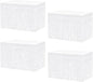 4P Wavy Metallic Tinsel Foil Fringe Table Skirts for Rectangle Tables Backdrop Garland Curtains for Parade Floats Wedding Birthday Parties Decoration Graduation 2025 Christmas (Makaron White)