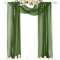 Socomi Olive Green Wedding Arch Draping Fabric 29" x 20Ft 2 Panels Sheer Outdoor Curtain Drapes Extra Long for Bridal Baby Shower Ceremony Birthday Party Decor