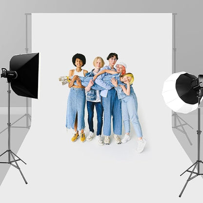 HEMMOTOP White Photo Backdrop Background, 10x20 ft White Screen for Photography, Seamless Photography Backdrops Backgrounds for Photo Video Recording (Backdrop only)