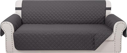Reversible Oversized Sofa Covers Couch Cover Furniture Protector for Dogs Elastic Straps Water Resistant(XLSofa,Dark Grey/Dark Grey)