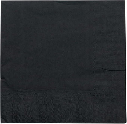 JAM PAPER Medium Lunch Napkins - 6 1/2 x 6 1/2 - Black - 50/Pack