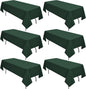 6 Pack Hunter Green Tablecloths for 8ft Rectangle Tables 60 x 126 Inch - Polyester Table Cover Stain and Wrinkle Resistant Washable Fabric Table Clothes for Wedding Party Banquet Reception Restaurant