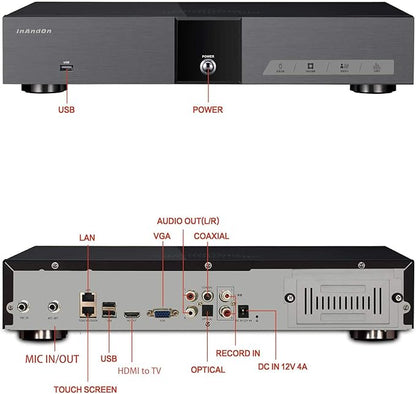 International Version HiFine Karaoke System: KV-V5Max Smart Karaoke Player with 8T Harddrive, HiFine 22" Touch Screen, Cloud Song Download, Android Live TV and Movies Online.
