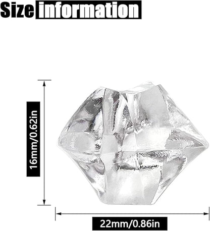 Fake Crushed Ice Cubes, Vase Fillers, 250 pcs 16*22 mm Fake crushed Ice Cubes Artificial Acrylic Crystal Rocks Diamonds for Vase Fillers, Party Favor, Wedding Decoration (0.86*0.62inch,Clear)