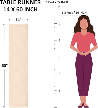 Solino Home Linen Table Runner 60 Inches - 100% Pure Linen Lilac Hemstitch Table Runner 14 x 60 Inch Ideal for Dresser and Coffee Tables - Classic Hemstitch