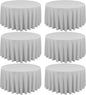 6 Pack Light Grey Round Tablecloths - 120 Inch, Polyester Table Cover, Stain and Wrinkle Resistant Washable Fabric Table Cloth for Wedding Banquet Parties