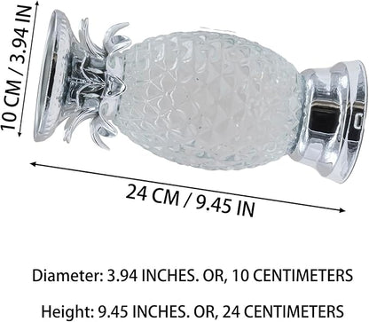 YAKii 9.5" Pineapple LED Color Changing Shine Lamp,Swirling Water Waves Lamp Kid Safe Battery/USB Cable Operated,Table Lamp Candle Holder Table Decoration Silver