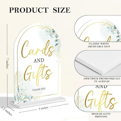 4-Piece Acrylic Wedding Sign Set for Ceremony & Reception - 5x7 Inch White Guest Book, Cards & Gifts, Please Sign Our Guest Book, Please Take One, In Loving Memory - Wedding Decor Bundle