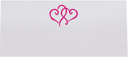 Linked Hearts Printable Place Cards, Fuschia (Choose Color), Set of 150 (25 Sheets), Laser & Inkjet Printers - Wedding, Party, Dinner, and Special Events - Made in the USA
