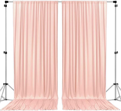 AK TRADING CO. 10 feet x 8 feet IFR Polyester Backdrop Drapes Curtains Panels with Rod Pockets - Wedding Ceremony Party Home Window Decorations - Blush Pink