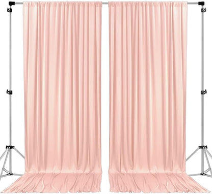 AK TRADING CO. 10 feet x 10 feet Polyester Backdrop Drapes Curtains Panels with Rod Pockets - Wedding Ceremony Party Home Window Decorations - Blush Pink (DRAPE-5x10-BLUSH) (Pack of 24)