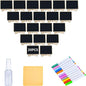 20 Pcs Mini Chalkboard Signs with Stand, Food Signs for Party Buffet, Table Numbers, Place Cards Display, Weddings, Buffet, Small Blackboards Wood Little Chalkboard