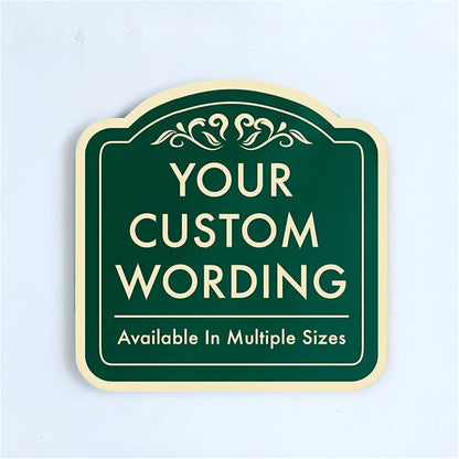 Custom Decorative Outdoor Metal Sign - Personalized Aluminum Driveway Sign, Waterproof, Made In USA - Design 1 Forest Green 18x18 In