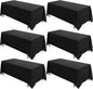 VidaFete Table Cloth 90 * 132inch 6 Pack Rectangle Tablecloth Polyester, Stain Wrinkle Resistant Polyester Dining Table Cover for Kitchen Dinning Party Wedding Rectangular Tabletop Decoration(Black)