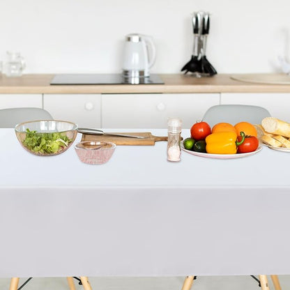 sancua 10 Pack White Tablecloth 60 x 102 Inch, Rectangle Table Cloth for 6 Feet Tables - Stain and Wrinkle Resistant Washable Polyester Table Cover for Dining Tables, Buffet Parties and Camping