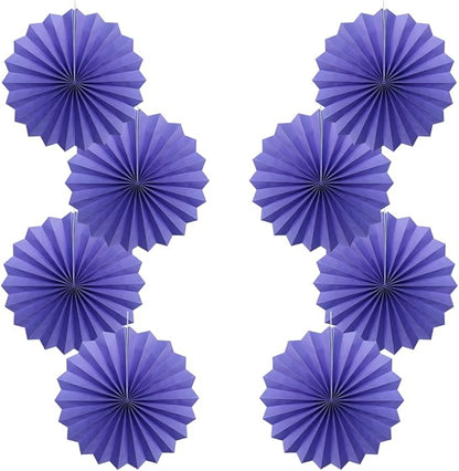 Purple Party Decorations,Purple Bridal Shower Decorations,Halloween Decor Events Accessories,Retirement Decorations Paper Fans Bulk 12in,Anniversary Decorations for Party 30 Color DIY Set(Purple)