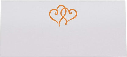 Linked Hearts Printable Place Cards, Orange (Choose Color), Set of 60 (10 Sheets), Laser & Inkjet Printers - Wedding, Party, Dinner, and Special Events - Made in the USA