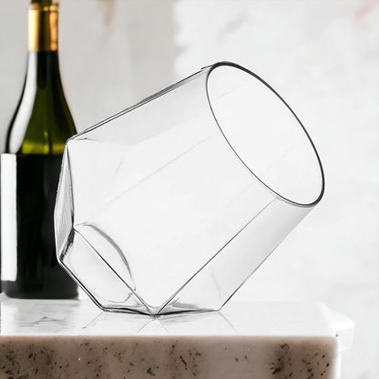 40 count Diamond Unbreakable Stemless Plastic Wine Champagne Whiskey Glasses Elegant Durable Disposable Indoor Outdoor Ideal for Home, Office, Bars, Wedding, 12 Ounce Cups (Clear)
