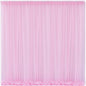 10x10 Pink Tulle Backdrop Curtains for Parties, Sheer Backdrop Curtain Wedding Photo Background Drapes for Baby Shower Photography Birthday Party