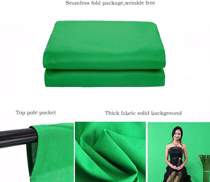 Green Screen Backdrop 5x7ft Photo Backdrop Chromakey Muslin Portrait Green Backdrop for PS Keying/Video Creation/Studio Portrait Shoots