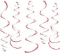 Rose Gold Party Hanging Swirl Decorations Sparkly Foil Streamer for Ceiling, Pack of 28