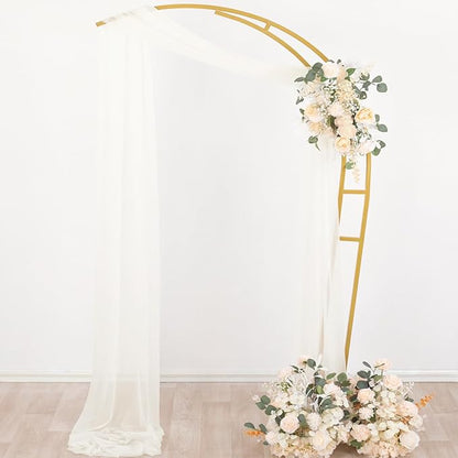 Socomi Ivory White Wedding Arch Draping Fabric 29" x 20Ft 1 Panel Sheer Outdoor Curtain Drapes Extra Long for Bridal Baby Shower Ceremony Birthday Party Decor