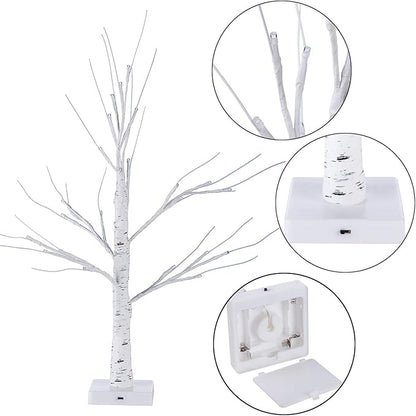 Sunnyglade 2PCS 2Ft 24 LED Birch Tree Light Bonsai Tree Light Warm White for Home Wedding Festival Party Christmas Decoration