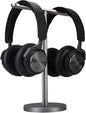 Double Headphones Stand, Aluminum Alloy Desk 3 Headsets Holder Supporting Desktop Earphone Hanger Mount Storage Rack with Heavy Base for Home and Office Display Spacegrey