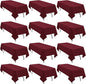 12 Pack Polyester Tablecloth Rectangle Tablecloth 60 x 102 Inch Burgundy Tablecloth for 6 Ft Rectangle Tables, Washable Fabric Table Covers Polyester Table Clothes for Wedding Parties Banque